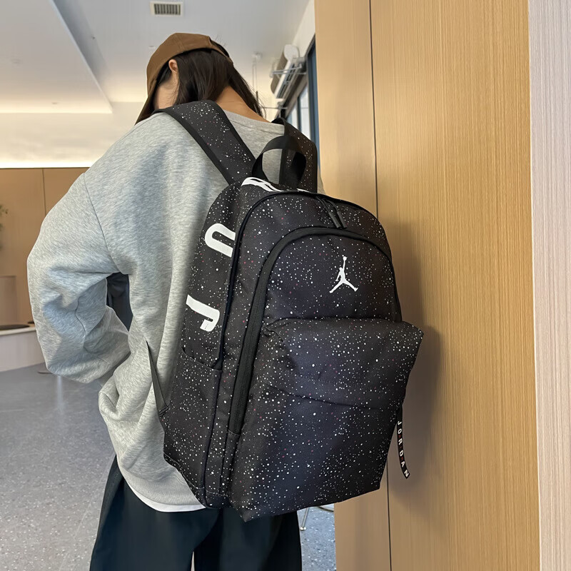 NBA KIDSAJ飞人联名双肩包潮牌满天星书包大容量通勤电脑包户外运动包背包 AJ飞人满天星白色 高 48cm*宽28cm*厚18cm