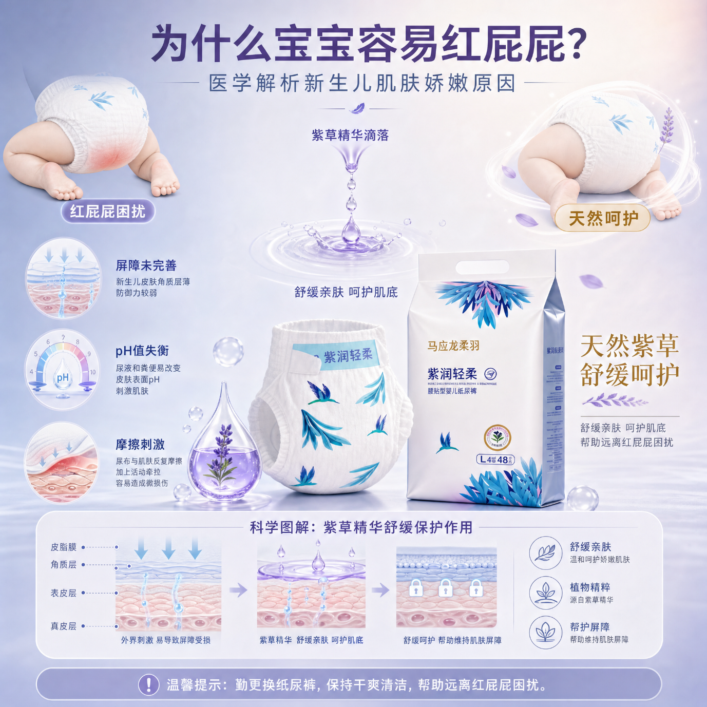 马应龙护理紫润轻柔轻薄双倍透气整夜干爽宝宝安睡拉拉裤【裤型】 4XL码 拉拉裤【3包】+独立单片装*3片