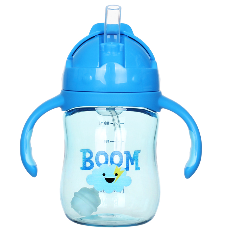 布朗博士(DrBrown’s)婴儿学饮杯 婴儿吸管杯 宝宝水杯 防漏水杯180ml((6个月及以上)蓝