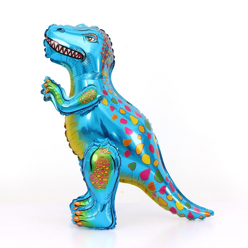 立体气球卡通幼儿园周岁生日派对装饰背景布置 霸王龙站立气球-蓝色