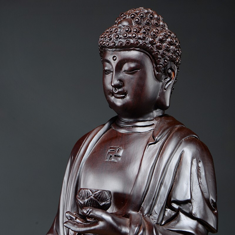 薰然木雕释迦摩尼佛像大日如来佛阿弥陀佛摆件客厅家居供奉实木雕刻