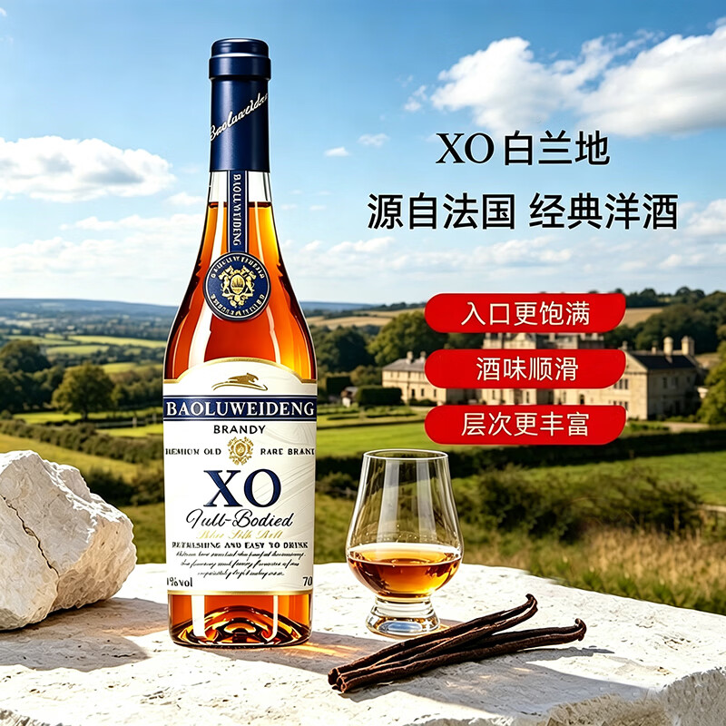 宝路威登白兰地XO洋酒法国进口原酒40度烈酒调酒基酒自饮口粮酒700ml 白兰地 700mL 1瓶
