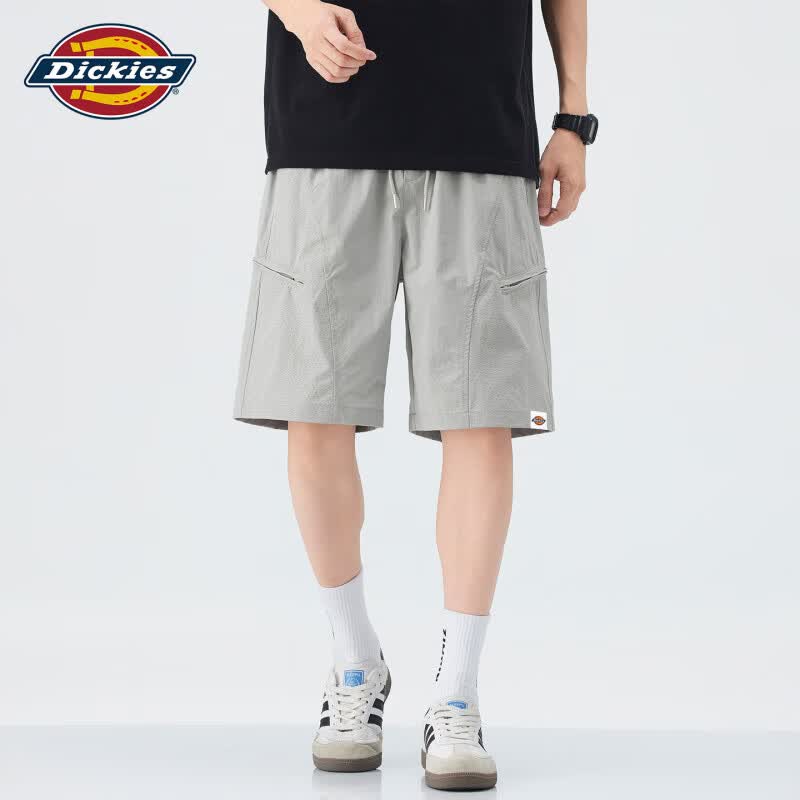Dickies户外冰丝运动短裤男夏季薄款网眼透气五分裤潮牌外穿五分裤 卡其色 【官方正品】 3XL 【建议170-185斤】