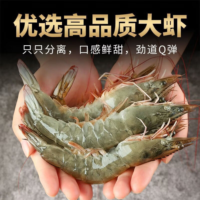 青岛盐冻大虾特大号虾子大虾鲜活批发一箱冷冻新鲜基围虾对虾 整箱4斤【1盒装】 净重3斤18cm-22cm左右