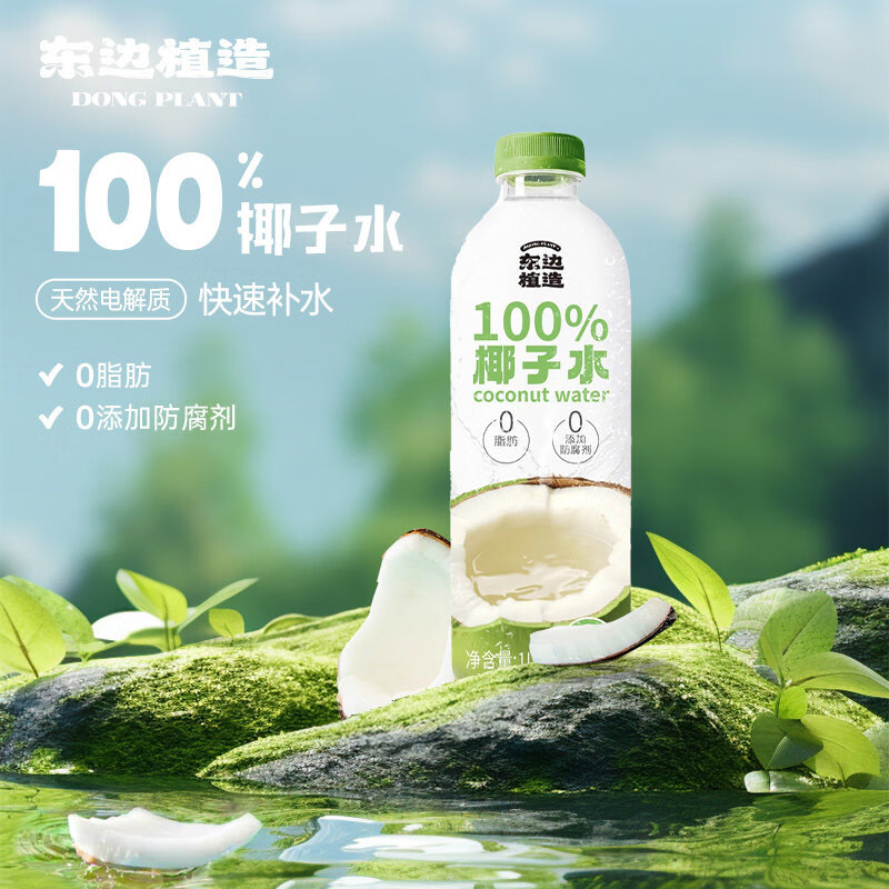 OATLY&东边植造100%纯椰子水果汁天然电解质水椰汁饮料 东边植造100%纯椰子水1L*4