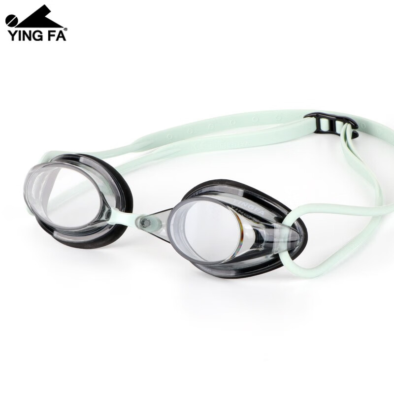 英发（YINGFA）专业竞速泳镜防水防雾高清男女潜水小框游泳眼镜成人儿童泳镜 黑绿色