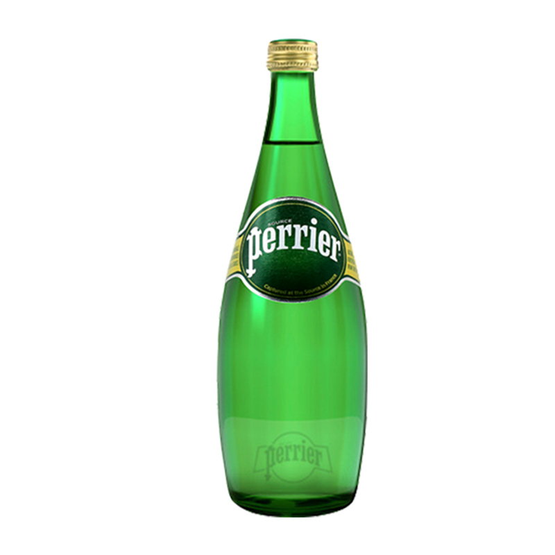 巴黎水750ml原味perrier整箱12瓶法国原装进口天然矿泉水气泡水含气