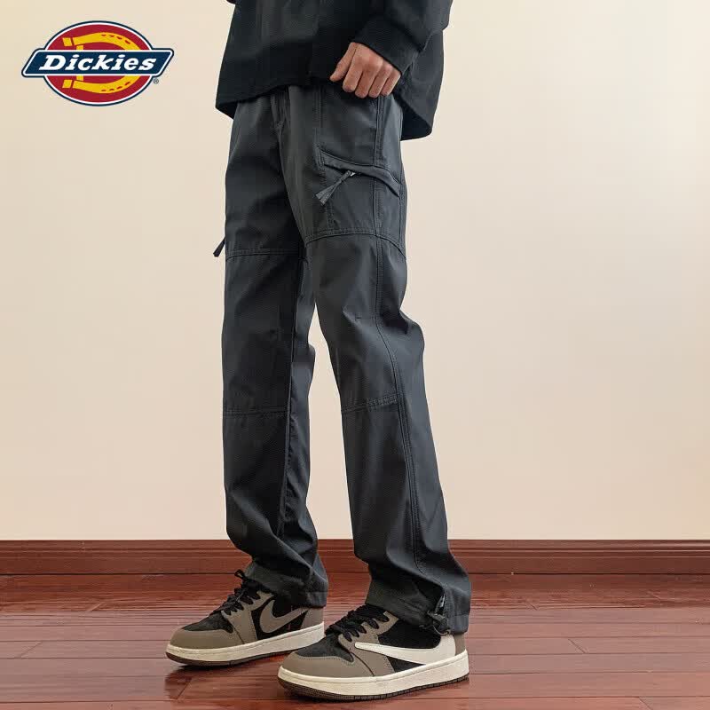 Dickies美式潮牌冰丝工装裤男士2026秋季薄款宽松直筒纯色拼接长裤子男装 绿色 【官方正品】 2XL 【建议135-155斤】