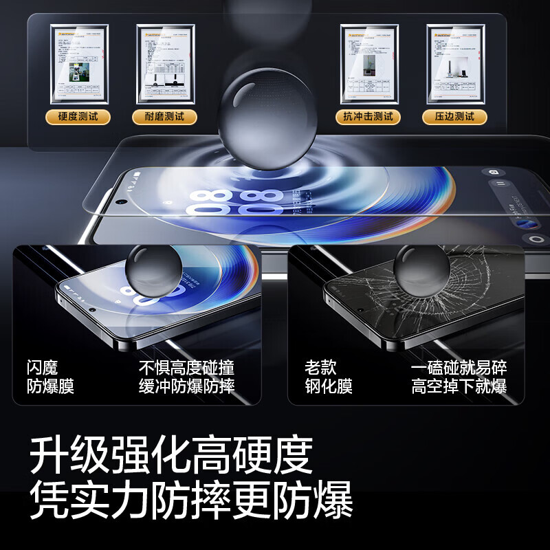闪魔 适用华为mate70钢化膜Mate70手机膜huawei镜头超高清全玻璃抗指纹防爆摔顺滑保护贴膜 mate70 标准版|抗指纹 2片 适用华为mate70+贴坏包赔