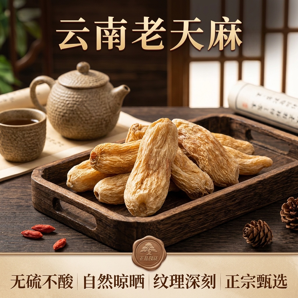 云南昭通天麻干货 特级无硫30个装 共500g 正品特产 野生天麻装(30个左右) 500g*1袋