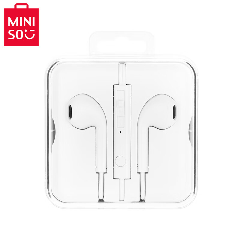 查询名创优品MINISO入耳式立体声线控耳机SP390运动音乐通话耳机适用苹果安卓(白色)历史价格