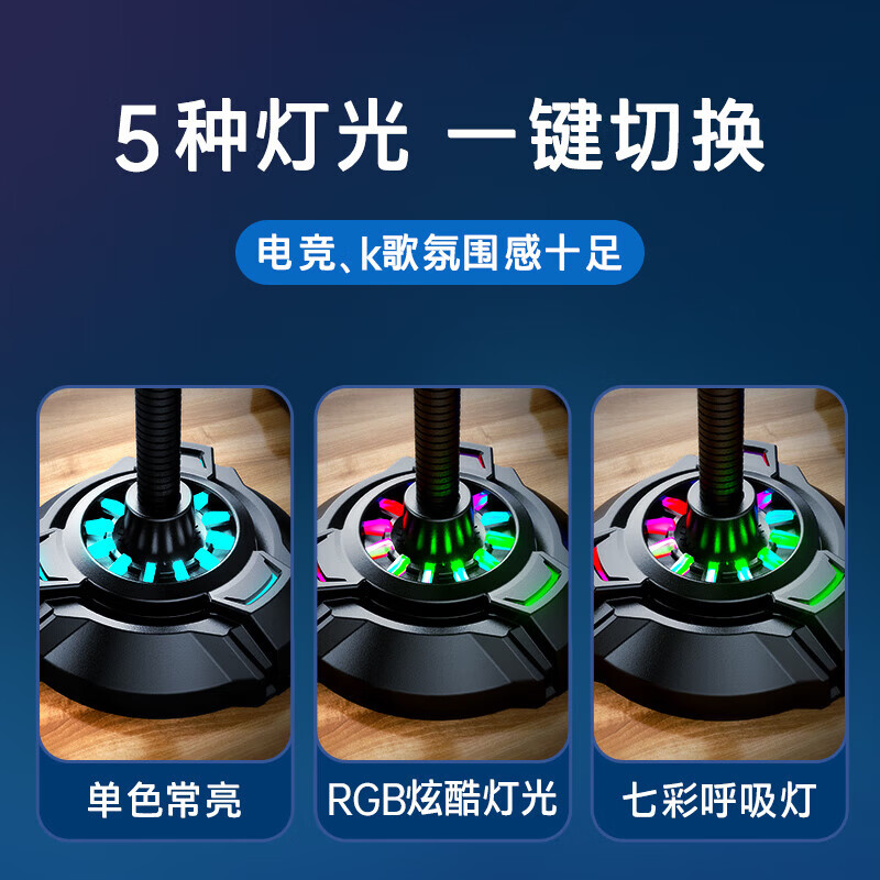 惠普（HP）直播麦克风设备游戏电竞主播专用k歌电脑声卡降噪有线话筒 品质版