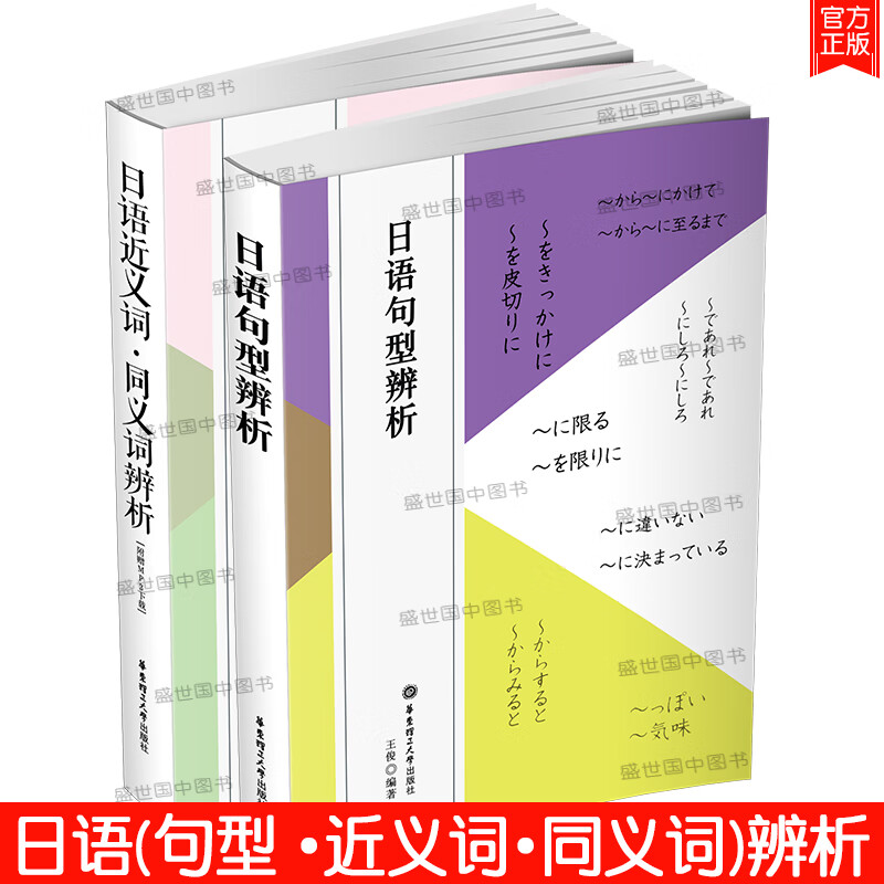 日语近义词同义词辨析+日语句型辨析(共2本)日本语学习词汇语法区分分辨常见 新日语能力考试n1n2单词语法书
