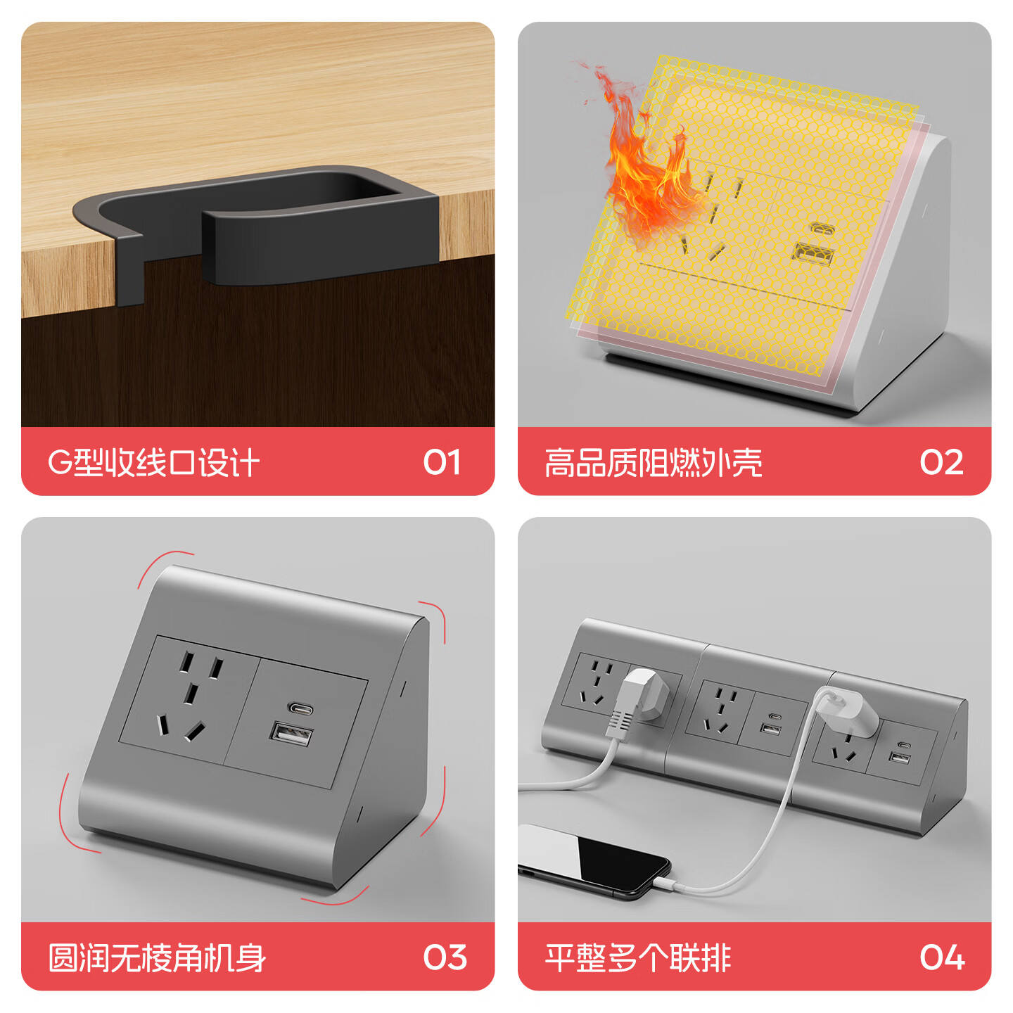 国际电工浴室镜柜隐藏式转角插座五孔USB明装面板内嵌式多功能不带线插排 黑色 双五孔插座【送收线口】