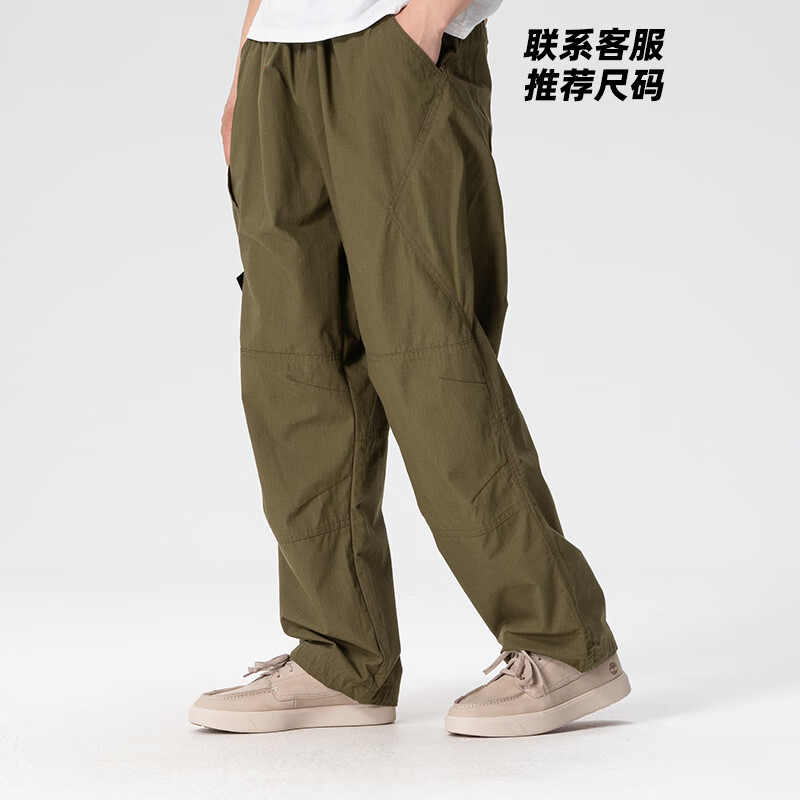 添柏岚（Timberland）男裤春夏新款户外运动通勤长裤宽松直筒日系工装男士休闲裤 卡塞尔绿色/宽松拍前联系客服推荐尺码/A6Y72302 M