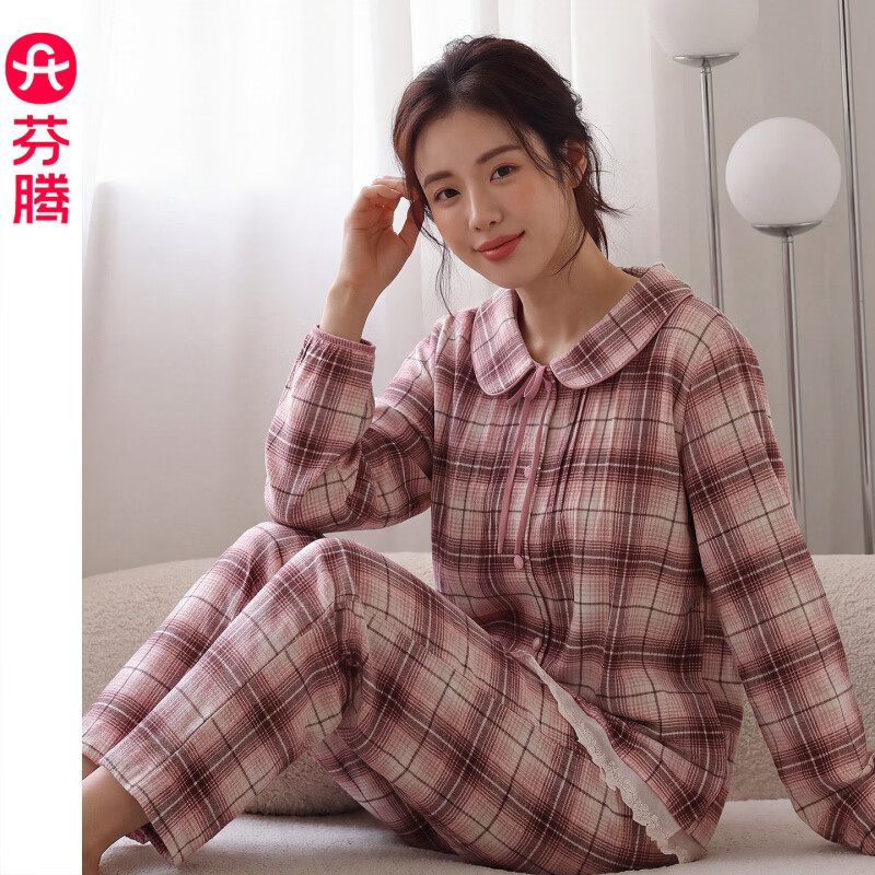 罗蒙 羽绒裤宽松直筒裤 鸭绒款 59 芬腾 秋季甜美风格子睡衣家居服套装 99 - 86线报