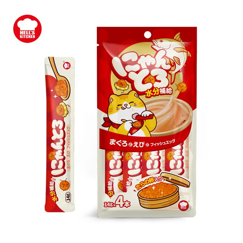 地狱厨房（Hell's Kitchen）地狱厨房 猫条 猫零食成幼猫通用猫咪零食营养猫湿粮鱼籽猫条 金枪鱼系列14g*4支 单品