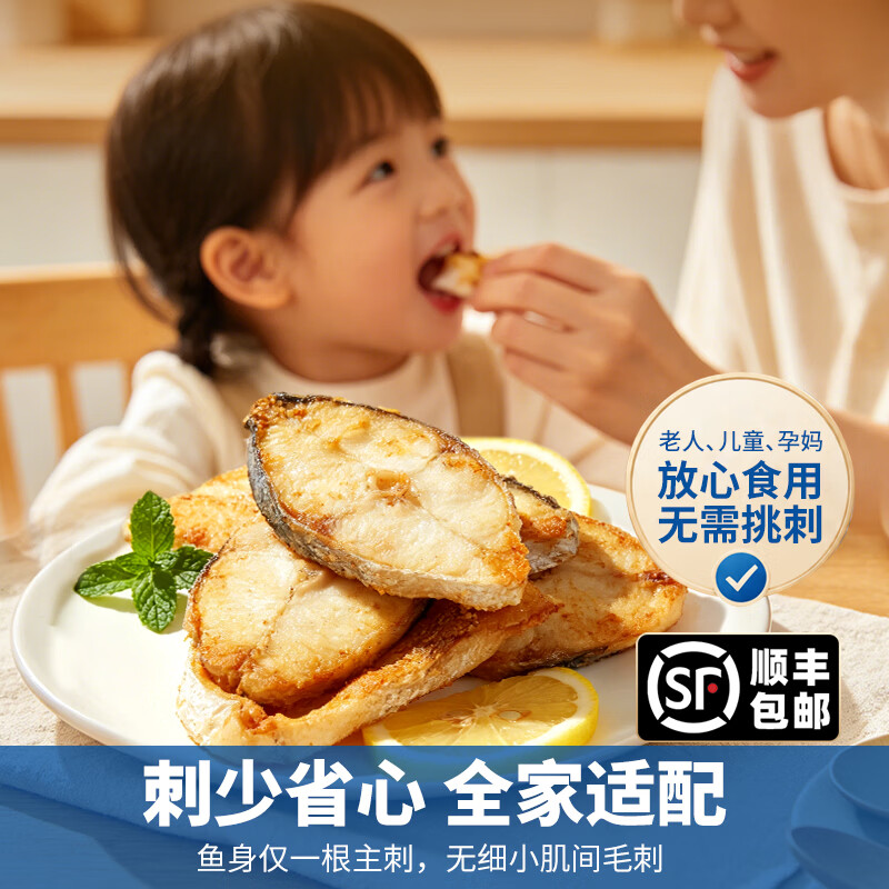 潮夫道一夜埕马鲛鱼扒 野生海捕鲅鱼段鲜切低脂高蛋白全中段鱼片鱼排 一夜埕马鲛鱼扒500g*4