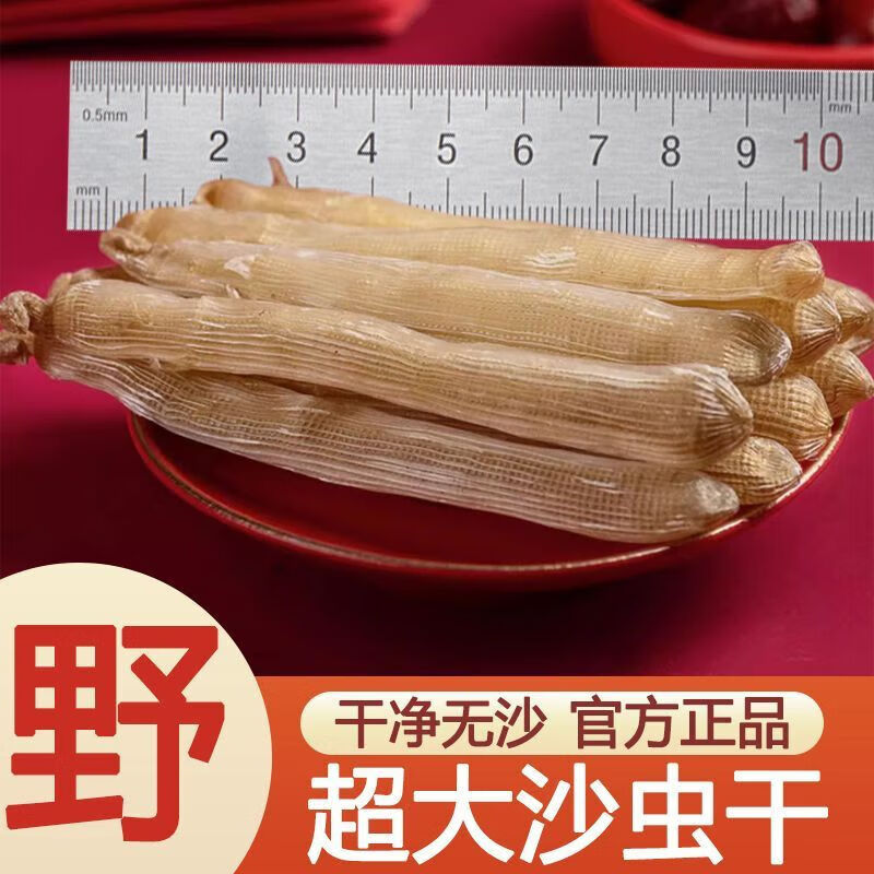 可钦沙虫干500g一斤 湛江特产沙虫干特大鲜活新鲜盐焗北海沙虫干 沙虫8-9公分【超大100克】