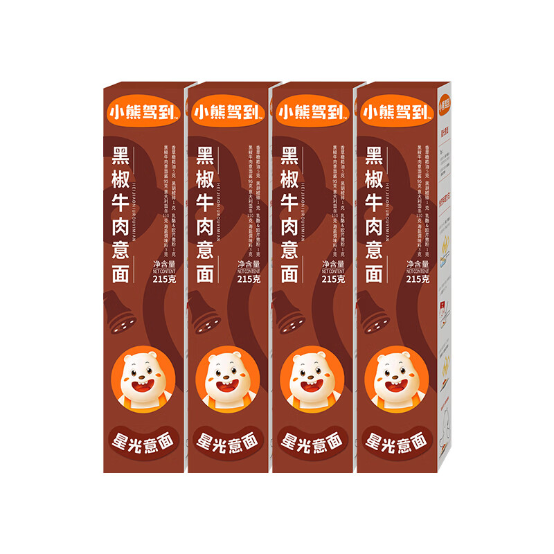 小熊驾到黑椒牛肉意面215g*4盒 26.8元 - 86线报