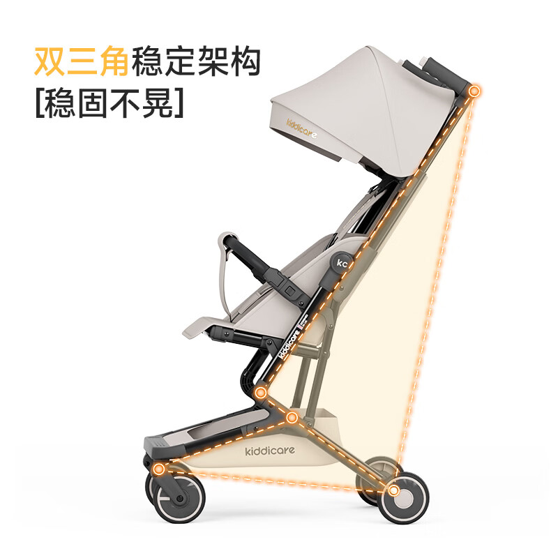 Kiddicare轻便口袋推车可折叠旅行婴儿推车可登机遛娃神器儿童推车 橄榄绿-可坐/可半躺/不可躺