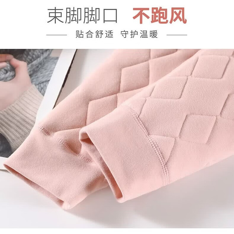 有只绵特厚羊羔绒保暖裤女秋冬一体加绒加厚外穿大码胖MM东北棉裤 黑色 M (80-100斤) 约500g