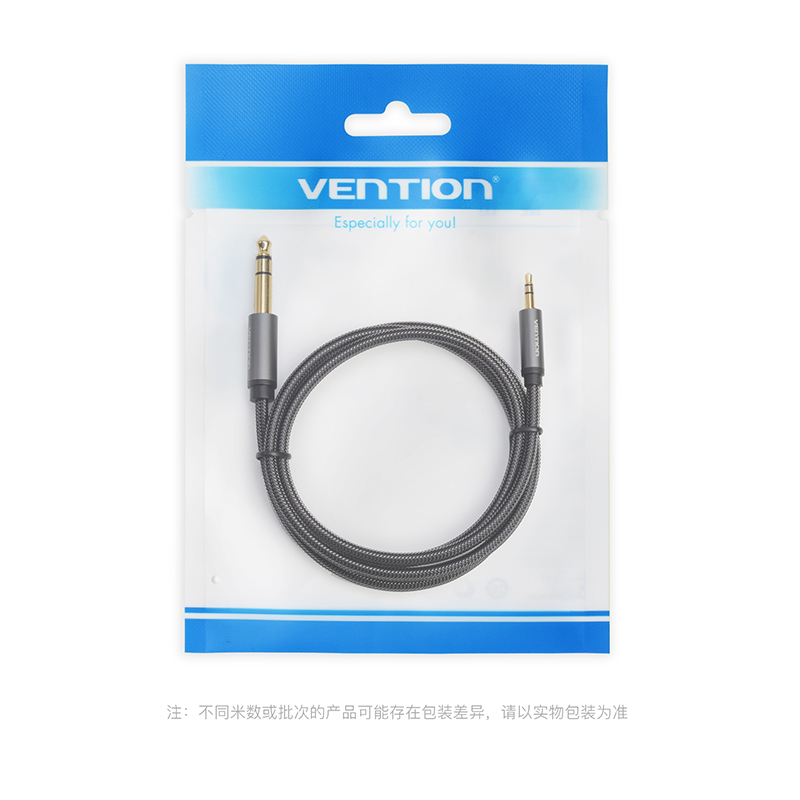 威迅（VENTION）3.5mm转6.5mm公对公音频线 手机电脑音箱音响连接线 6.35功放调音台电吉他转接线 1米BAIHF