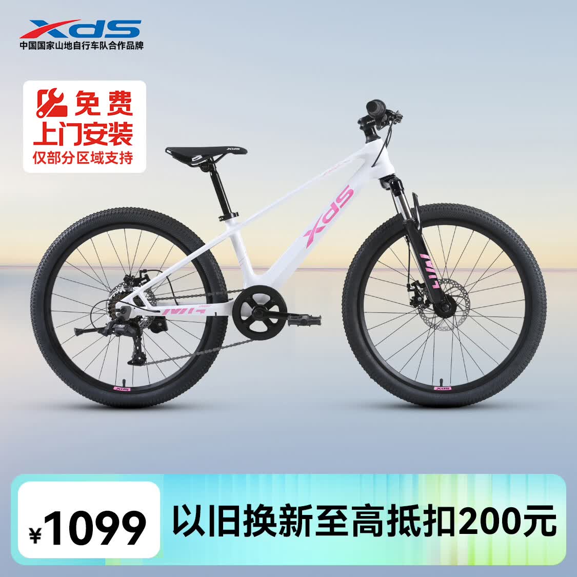 喜德盛（xds）儿童自行车镁合金镁骑士青春版 7速 星绯梦镜 24英寸