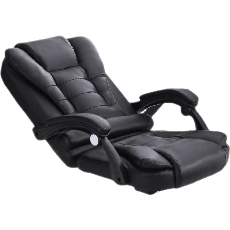 澜墨 家用电脑椅办公椅老板椅弓形椅子懒人椅躺椅靠背休闲午休座椅 黑色可坐可躺+搁脚+乳胶坐垫