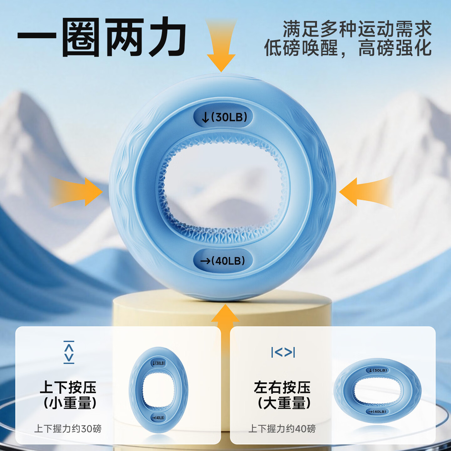 安踏(ANTA)握力圈硅胶手指康复训练男女手指力量解压握力器 粉色【10-20LB】解压/康复训练