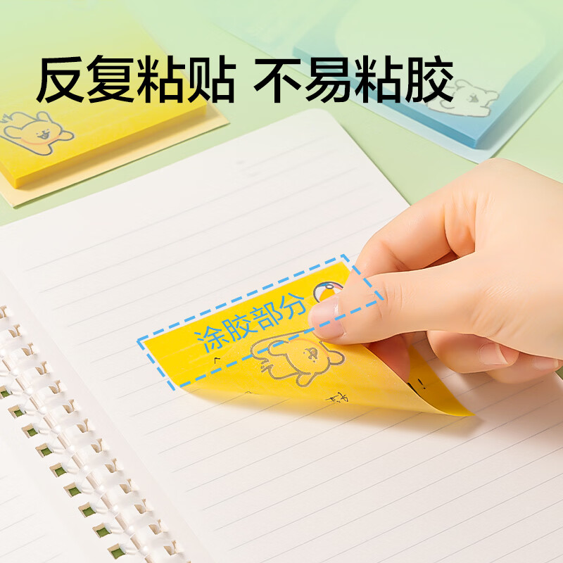 纽赛（NUSIGN）便利贴线条小狗联名记事贴学生用错题手账可爱便签贴纸可撕创意标签贴纸卡通便条纸备忘留言N次贴 （实惠装）珠光款【4本装/随机】线条小狗联名