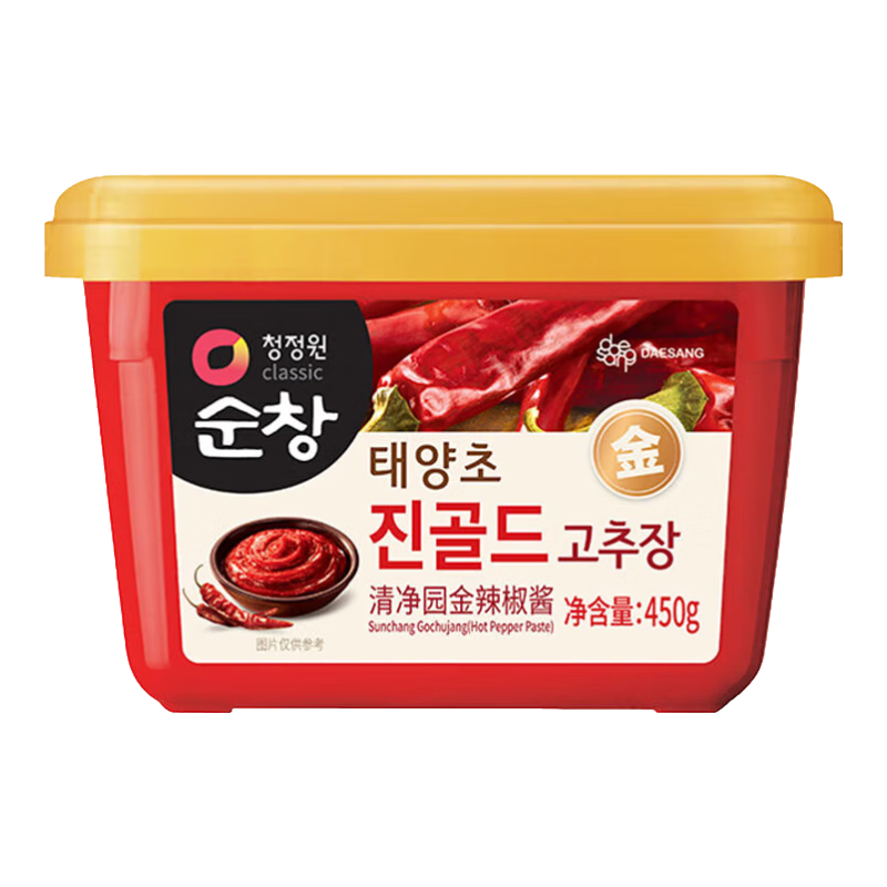 清凈園 韓國(guó)進(jìn)口辣椒醬韓式辣醬低脂石鍋拌飯醬炒年糕醬米甜辣醬村 辣椒醬500g*1盒