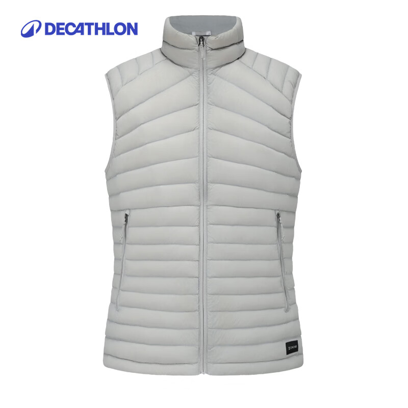 迪卡侬（DECATHLON）羽绒马甲男背心秋休闲时尚加厚运动修身宽松外套 男款-MT100-彗星灰 M