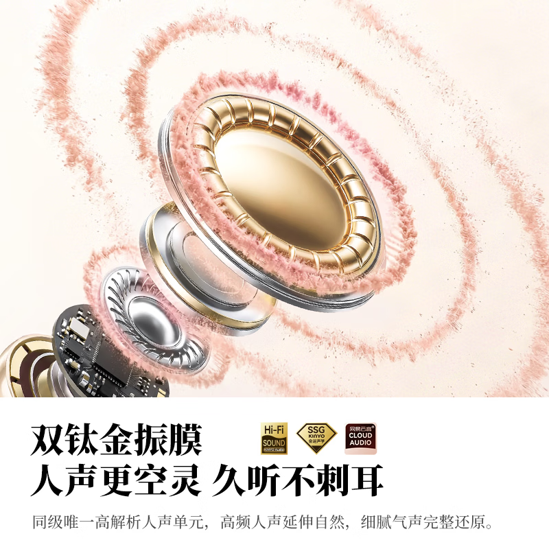 金运【女士专用丨26新款】开放式蓝牙耳机耳夹式舒适稳固佩戴适用安卓苹果七夕礼物送女友C16 【玫瑰金】C16耳夹式耳机