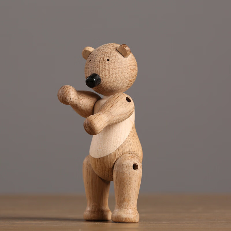 忆往昔北欧丹麦原木雕摆件创意胡桃木雕木偶家居电视柜儿童房样板间