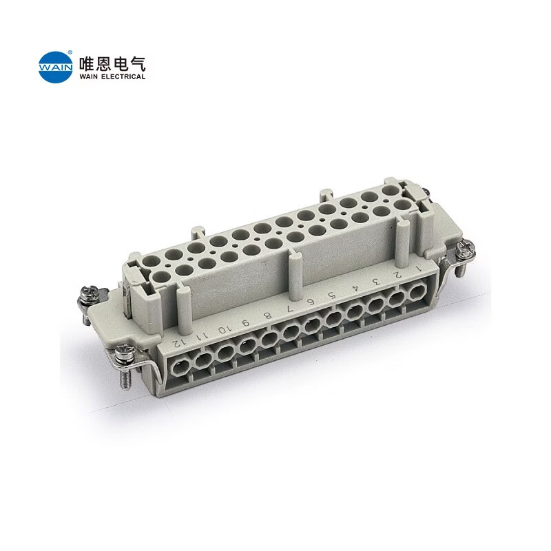 唯恩重载航空插头 1220240110001 24公芯16A 500V连接器 HE-024-F