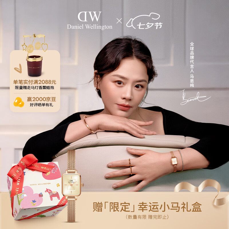 丹尼尔惠灵顿（DanielWellington）【马思纯同款】DW女士手表复古小方糖轻奢生日礼物送女友DW651