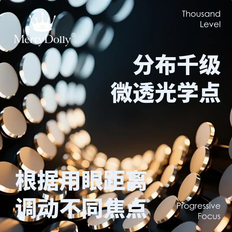 Merry dolly渐进多焦点透明片半年抛近视隐形眼镜非离子水润薄款 半年抛2片(适用于100度以内老花) 1片*2盒 750度