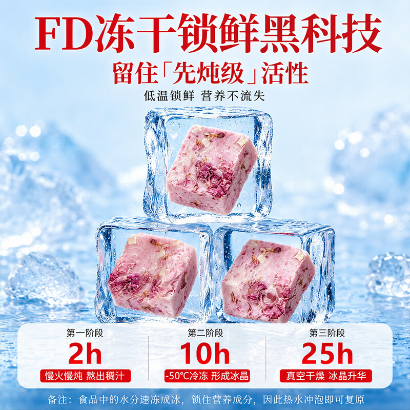 鲜珥家玫瑰桃子燕窝银耳羹60秒冲泡即食燕窝饮免煮营养代餐多胶送礼礼盒 玫瑰桃桃燕窝饮【2盒】 15g*12包