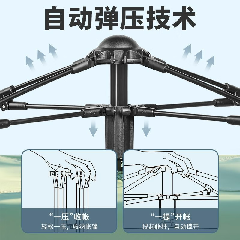 营途友户外便携防雨帐篷 帐篷/收纳袋/铝模防潮垫/地丁防风绳 2m*1m*1.2m