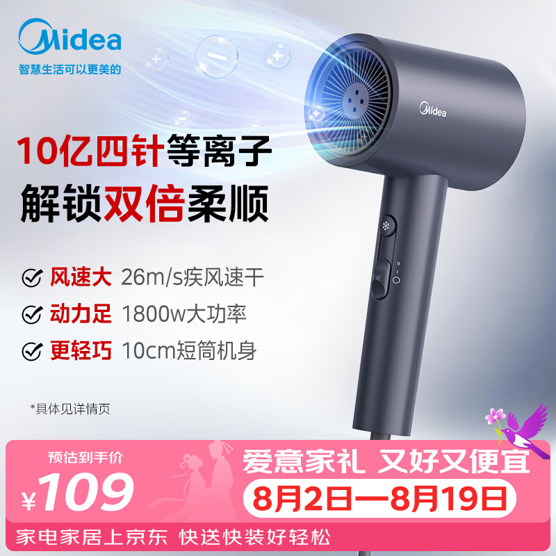 美的自营电吹风 116.90元 - 86线报