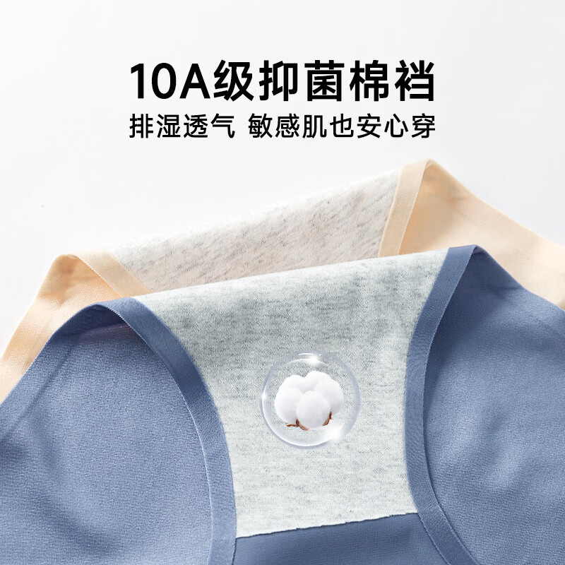 猫人莫代尔女士内裤女亲肤无痕抗菌裆面膜裤中腰大码三角内裤 冰丝无痕款:肤色+2豆沙+2深灰 5条 3XL (建议145斤-165斤)(随机颜色介意慎拍)