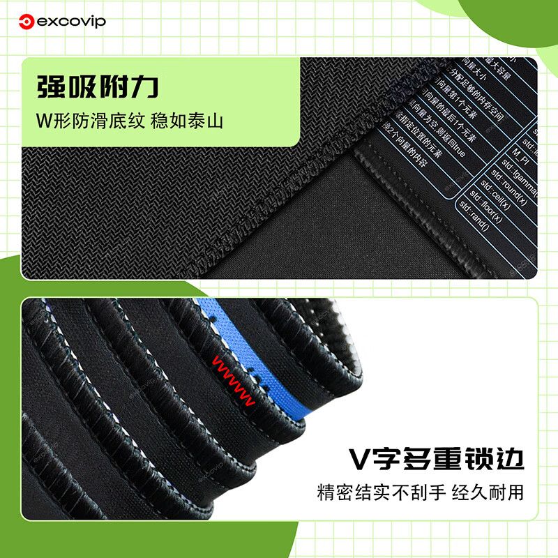 宜适酷Office办公设计快捷键鼠标垫大号 Excel/PS/CAD超大号桌垫锁边加大加厚编程剪辑SW/Linux/IDEA/C++ C++编程快捷键 800x300x3mm