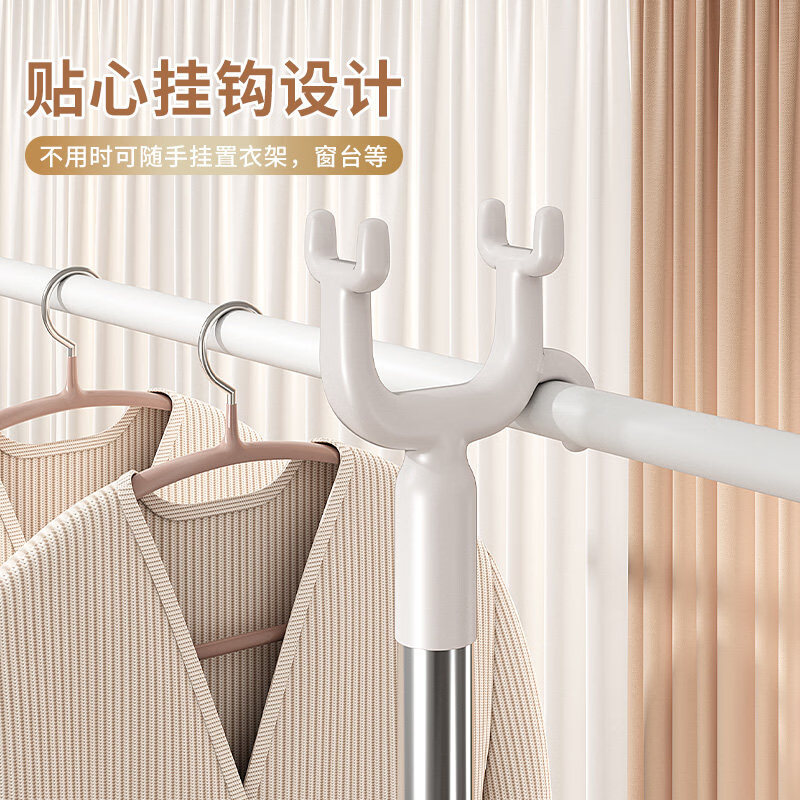 木晖晾衣杆叉丫撑衣杆家用可伸缩晒衣服的衣架杆子宿舍不锈钢凉取衣叉 莫蓝【加长款】自由调节83-143cm