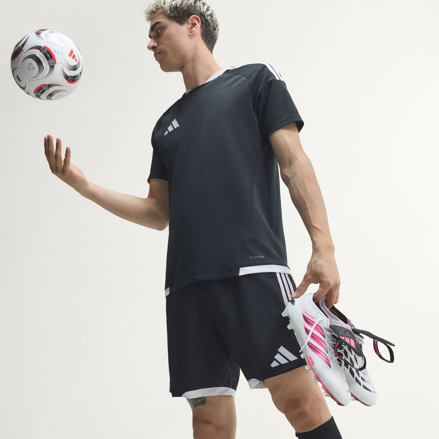 adidas PREDATOR ELITE FT AG人造草皮短钉足球鞋男女阿迪达斯 白色/漩涡荧光红/黑色 43