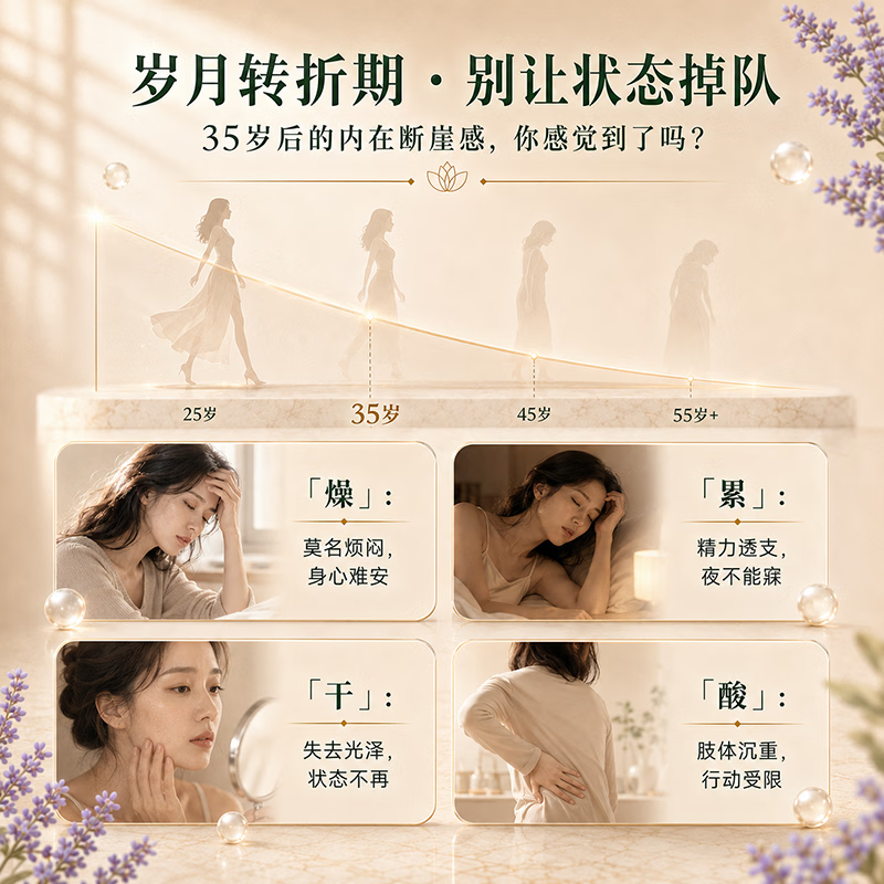 AMC日本S-雌马酚大豆异黄酮女性保健品守护35+内在状态 90粒*1盒