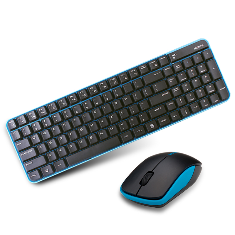 摩天手（Mofii）X190 无线键盘鼠标键鼠套装办公 USB笔记本电脑套件薄 蓝黑