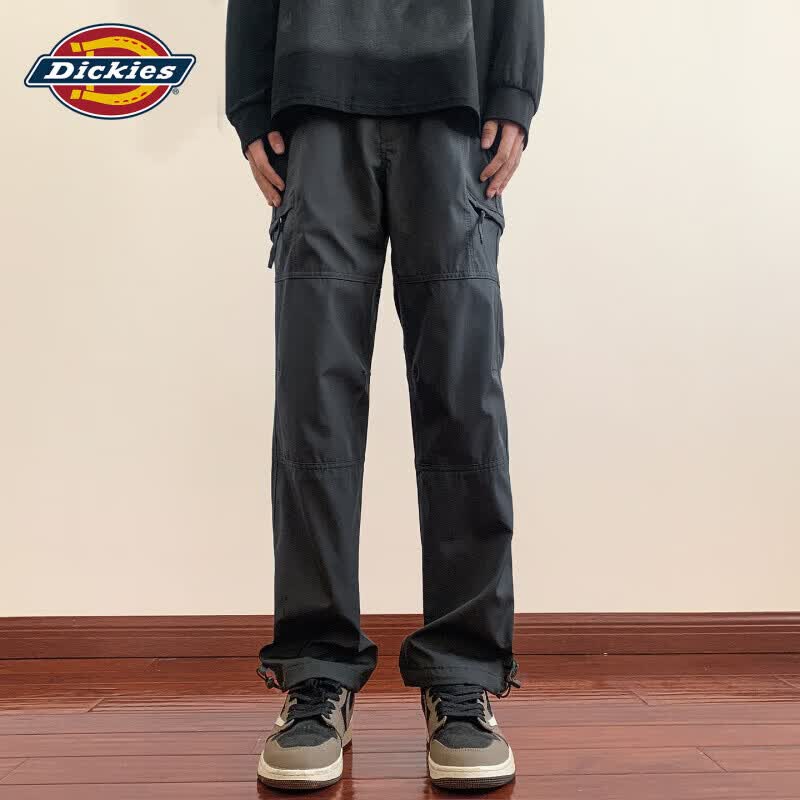 Dickies美式潮牌冰丝工装裤男士2026秋季薄款宽松直筒纯色拼接长裤子男装 绿色 【官方正品】 2XL 【建议135-155斤】