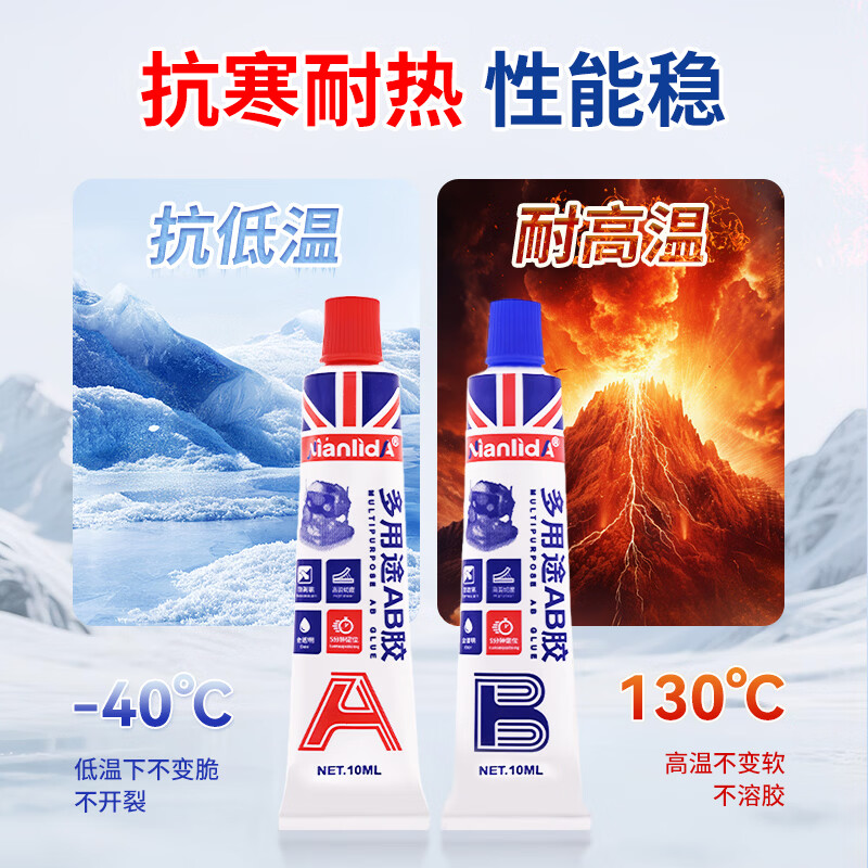 NianlidA【可粘99%材质】ab胶强力胶粘金属塑料陶瓷石材木材大理石玻璃粘接专用万能胶环氧ab胶透明无痕 【万能超强粘接力】60ML送工具