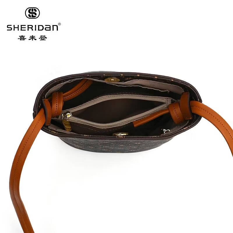 喜来登(SHERIDAN)包包 丝巾水桶包 女包轻奢单肩包斜挎包托特包七夕情人节礼物 NL260302S